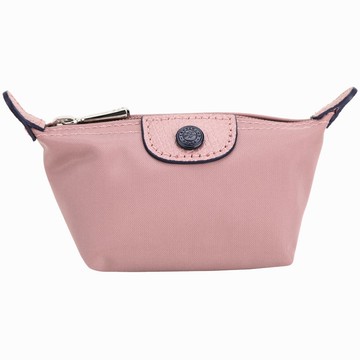 LONGCHAMP Le Pliage Club 撞色尼龍零錢包(復古粉)