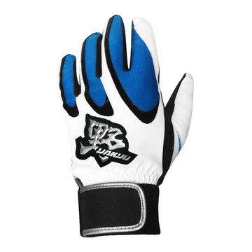 【野YAKYU】打擊手套(單支)合成皮 - 白/藍