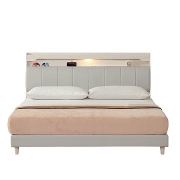 直人木業-DA奶油白榆木平面立式圓弧軟靠床組-雙人加大6尺