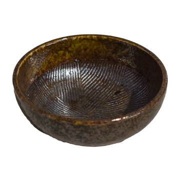 備前3.8缽 日本制 寬11 高4.3 (cm) 容量160 (mL)  咖啡色 + 黑色  1個