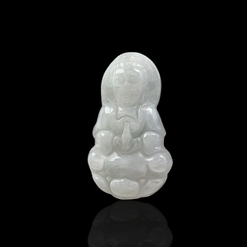 白翡翡翠寶瓶觀音菩薩項鍊 | 天然緬甸玉翡翠A貨 | 送禮