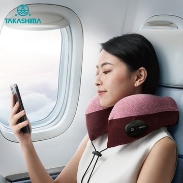 TAKASHIMA 高島_愛舒服揉睡枕 M-6199 頸枕/充電/溫熱按摩枕/旅行/旅遊