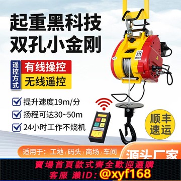 {可打統編 保固一年}小金剛電動葫蘆220v吊機家用小型升降微型電葫蘆便攜式遙控卷揚機
