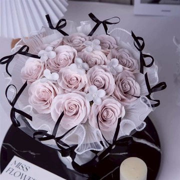 我愛你💕【梨花瑪雅】超美仿真花蝴蝶結浪漫花束[🎀(3色可選) 七夕情人節 閨蜜 生日 女友 女生 禮物