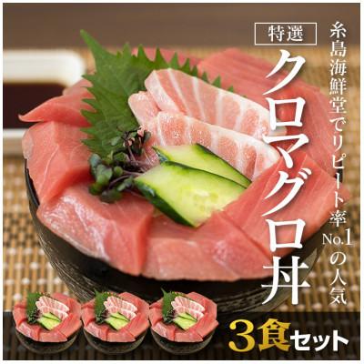 ふるさと納税 福岡市 福岡市グルメ 糸島海鮮堂のクロマグロ丼3食セット