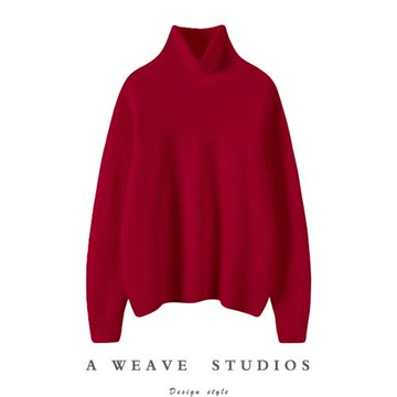 鎮店重磅~這是什么針法美得不像話羊絨衫女純羊絨高領羊絨毛衣厚