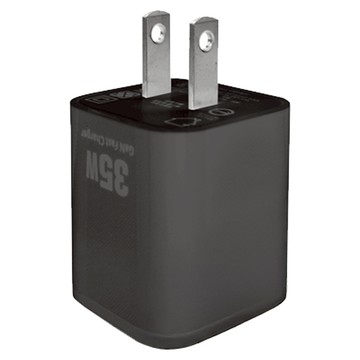 EZGO 35W USB+Type-C 雙孔快充頭 45g 黑色 快速充電 輕巧便攜  3.3cm  1個