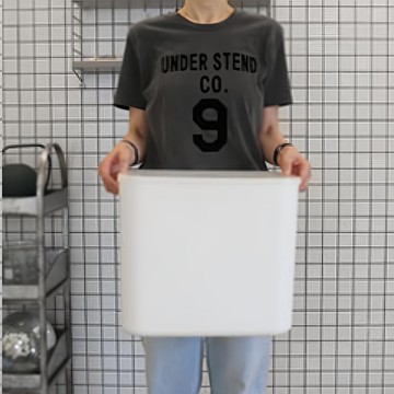 AllULiving 儲藏室收納箱 附蓋式  27 x 37 x 32 公分  4個  白色