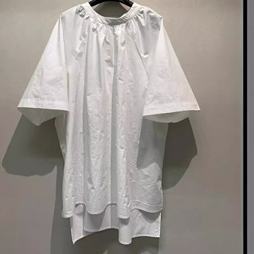 【巴黎精品】現貨+預購 T恤五分袖上衣-露背長版寬鬆純棉女裝a1er53