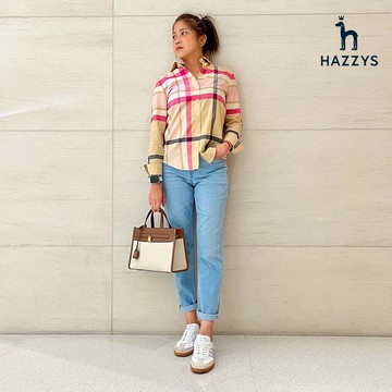 【HAZZYS】女款藍色簡約風格女生修身窄管牛仔褲 YWTPA040