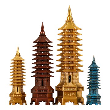 9層純銅工藝品文昌塔書桌書房全銅擺件辦公室桌面吉祥物裝飾品