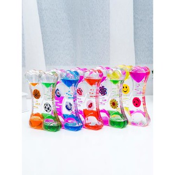 時尚愛心旋轉渦輪油滴沙漏雙色計時器擺件兒童玩具情人節生日禮物