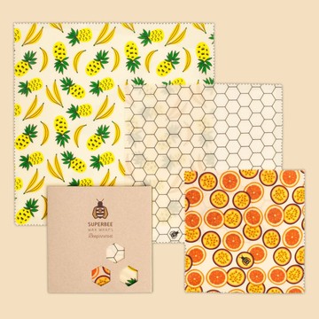 Superbee環保蜂蠟布 大中小三件組 (夏日風情款式)