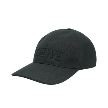 Loewe 羅威 帆布刺繡品牌logo棒球帽(黑)