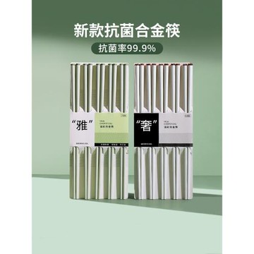 抗菌合金長筷子家用高檔2024新款防霉防滑耐高溫不銹鋼快子家庭裝