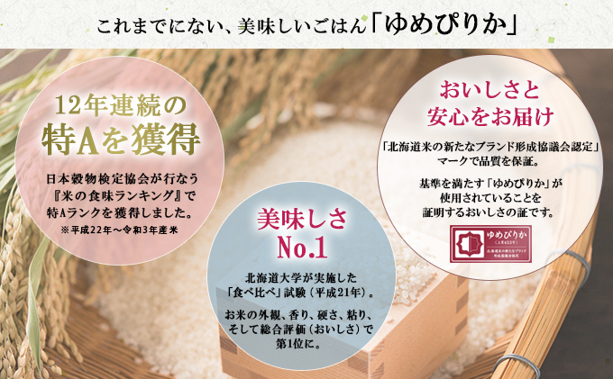 定期便 6ヶ月連続6回 北海道産 ゆめぴりか 無洗米 5kg 米 新米 特A 白米 お取り寄せ ごはん 道産米 ブランド米  半年 ご飯 まとめ買い お米 ホクレン 北海道 倶知安町 