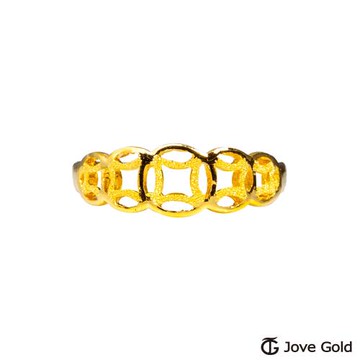 JoveGold漾金飾 好運錢黃金男戒指