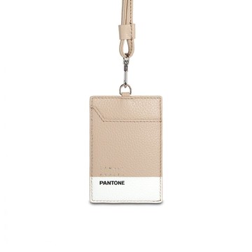 【聯乘系列】Samuel Ashley x Pantone ID掛頸皮革證件套- 自然色