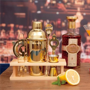 金色7件套套裝酒吧工具304不銹鋼酒具套裝調酒師調酒杯調酒器套裝