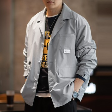 馬登工裝 山系戶外多口袋夾克cityboy平駁領休閒百搭外套男春秋