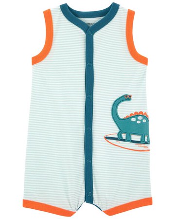 Baby Dinosaur Striped Romper