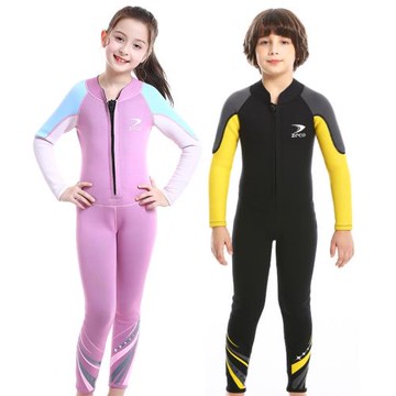 兒童保暖泳衣連體前拉鏈保溫防寒加厚男女童寶寶2.5mm秋冬潛水服