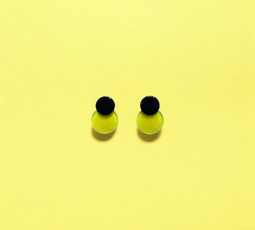 透明層次感雙色壓克力耳環