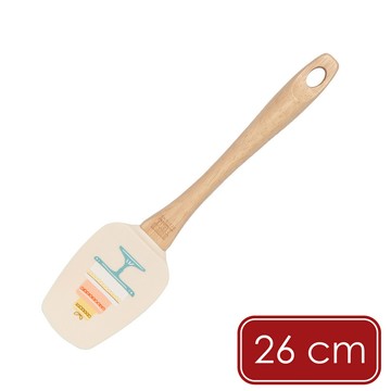 NOW 美國 不沾鍋木柄矽膠刮杓(慶祝蛋糕26cm) / 攪拌刮刀
