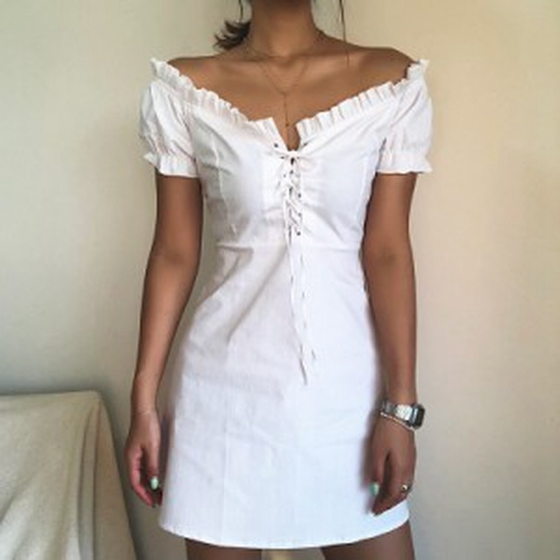 ミニワンピース 韓国 セクシー レディース オフショル ワンピ オフショルダー ワンピース オフショル 白ワンピース 夏ミニワンピース 大 通販 Lineポイント最大1 0 Get Lineショッピング