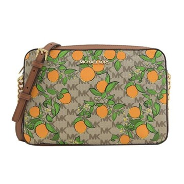 MICHAEL KORS - 印花皮革斜背包 (大桔大利)