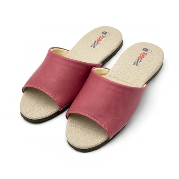 【iFoot】日系好感皮質室內拖鞋-蜜桃紅 FC01