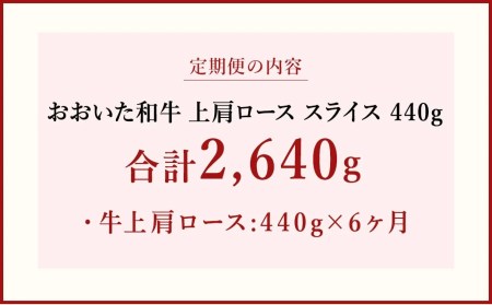  おおいた和牛 上肩ロース スライス 440g×6ヶ月 豊後牛 牛肉