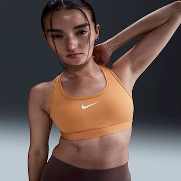 NIKE 耐吉 女運動內衣 中強度支撐 快速排汗 訓練 -橘黃色 AS W NK SWSH MED SPT BRA-DX6822856
