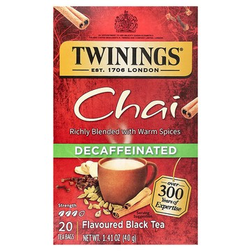 Twinings, 印度茶，無因，20 個獨立包裝茶包，1.41 盎司（40 克）