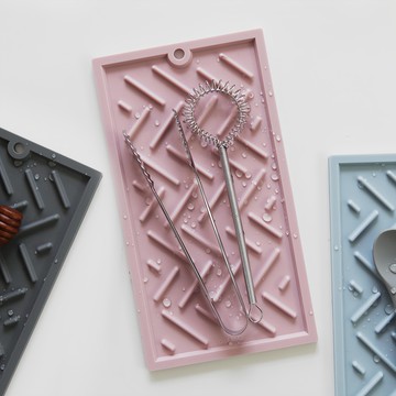 ade.l 人字紋迷你矽膠瀝水墊 218x119x6 毫米  粉色  2個