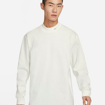 【NIKE】AS M NSW LS NAI-KE SHIRT MOCK 男 長袖上衣 中領 白色-FV4035133