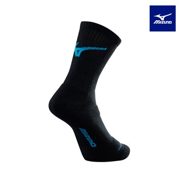 【MIZUNO 美津濃】男運動厚底襪 6雙入 32TXB10113Q（黑x藍）