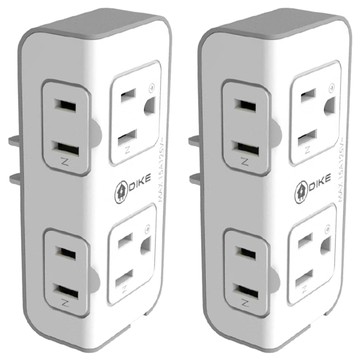 DIKE 2+2座3轉2節電小壁插 DAH754P  97mm  白色  2個