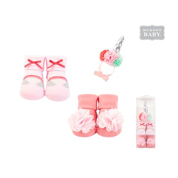 美國 luvable friends  嬰兒襪/寶寶襪/初生襪 3入禮盒組_紅蝴蝶結(LF58266)