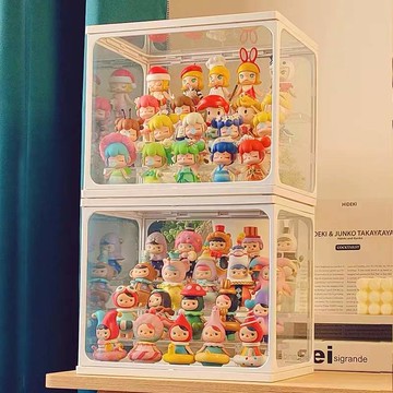 免運 透明玻璃擺櫃展示盲盒架子手辦墻樂高玩偶收納置物架