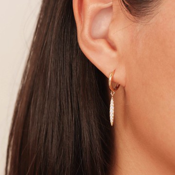 s925銀鍍18k金色鑲鋯石耳環耳墜 女生耳環 易扣耳環 抗敏感