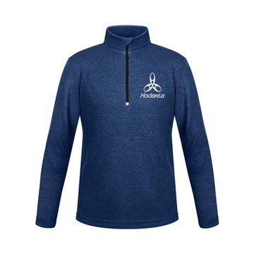 HODARLA 男爆速長袖排汗衫-長袖T恤 吸濕排汗 抗UV 慢跑 立領 反光 台灣製 3159103 麻花藍