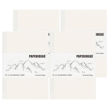 PAPERIDEAS A5裸背筆記本 143x210mm 100g/m² 方格 94張/188頁 防墨紙  素面  4本