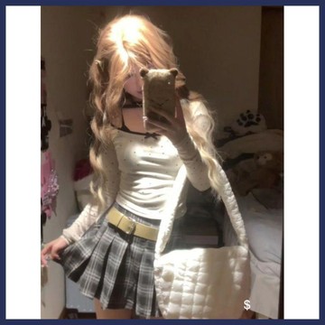 WYZ韓系純欲波點長袖t恤女秋季短款質感甜辣妹修身細肩帶上衣