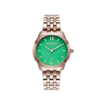 CLASSIC玫瑰金不鏽鋼女錶-綠