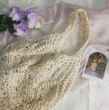 【現貨】Handmade手工編織/黃麻繩編織網袋/購物袋/肩背包/麻繩包