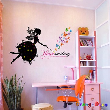 【橘果設計】花仙子 無痕背膠 壁貼 牆貼 壁紙 DIY佈置 窗貼 佈置 櫥窗貼 可超取 台灣現貨