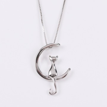 【小Ken先生】韓風｜低致敏｜925全純銀｜動物系列｜月兒貓｜項鍊