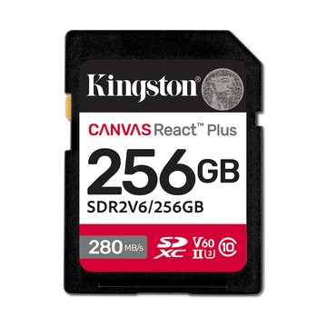【蝦皮直營】金士頓 256G Canvas React Plus SDXC UHS-II V60 U3 記憶卡 廠商直送