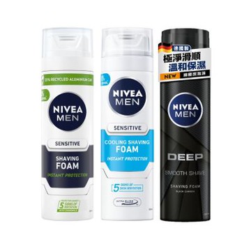 NIVEA 妮維雅 男士刮鬍泡200ml-6入組